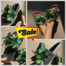 2024 Women Summer Craft Embroidered Three Dimensional Butterfly Slippers GAI sandals easy matching Unique Design embroidery minority new fashion 36-41