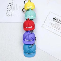 Creative Trump cap keychains hot sell car bag pendant ins newest cap key accessories gift