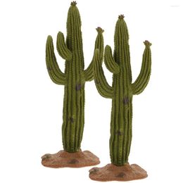 Decorative Flowers 2pcs Artificial Cactus Simulation Plant Desktop Fake Decor Ornament
