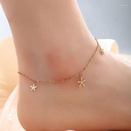 Anklets Shining U Copper Alloy Flower Anklet For Women 18K Gold Colour Fashion Jewellery Gift