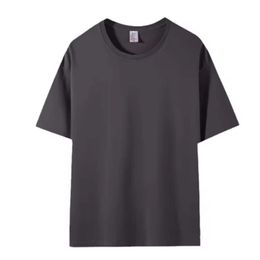 Summer 210g Heavyweight Cotton Men's T-shirt Custom Blank Drop Shoulder Short Sleeve Oversized Tshirt whitet black