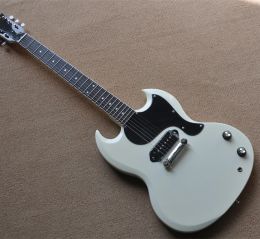 Guitar Factory Custom Milk White Electric Guitar with Chrome Hardware,P90 Pickups,Offer Customise