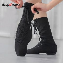 shoes jazz dance shoes women sneakers balleoom Ballet shoes high top canvas dance boots lace up Adult kids dance shoes Gymnastics Shoe