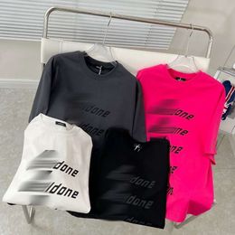 WE11DONE Letter Bullet Screen Short Sleeve Summer Fashion VIRZ WELLDONE Casual Loose T-shirt for Men and Women