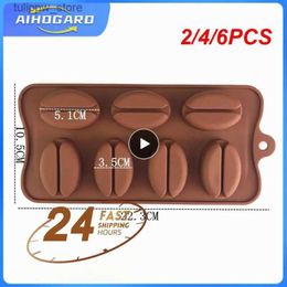 Ice Cream Tools 2/4/6PCS coffee bean ice tray 7hole food grade silicone quick-freezing ice make DIY Mini Candy Ice Tray Candy Jello Making Mould L240319
