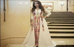 New Evening Dresses Moroccan Caftan Kaftan Amazing Embroidery Vneck Occasion Prom Formal Gown Dubai Abaya Arabic Long Sleeve Prom4769380