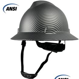 Skates Helmets Carbon Fiber Pattern Fubrim Hard Hat For Engineer Work Cap Industrial Construction Ansi Appd Hdpe Safety Drop Deliver Dhf6Z