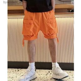 Men's Shorts Mens Clothing Summer Casual Cargo Shorts Pockets Korean Fashion All-match Reversible Wear Baggy Pants Short Homme Streetwear L240320