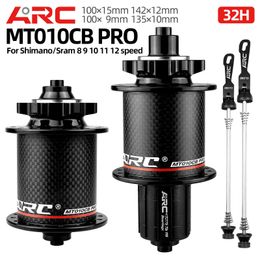 ARC MT010 Pro 4 IN I MTB Bike Hub Carbon Fiber Mountain Bicycle Hubs 4 Sealed Bearing 6 Pawls 114 Click For HG 8 9 10 11S XD MS 240308