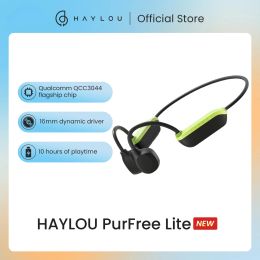 Headphones HAYLOU PurFree Lite Bone Conduction Earphone Wireless Sports Headphones Openear fit Qualcomm QCC3044 10 Hours of Playtime