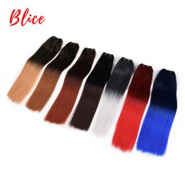 Weave Weave Blice 1826 Inch Synthetic Hair 1PCS/Pack Bundle Weft Yaki Straight Weaving Ombre Colour Kanekalon Hair Red Grey