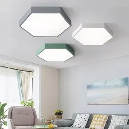 Ceiling Lights LED Modern Lamp Nordic Simple Hexagonal Children's Study Living Room Bedroom Lighting Fixtures