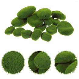 Decorative Flowers 20 Pcs Simulated Moss Stones Imitated Mossy Decor Artificial Ornament Home False Fake Mold Bonsai Green Plastic Lifelike