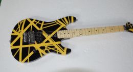 Guitar Shelly New Store Factory Custom 5150 Yellow Strips Lines Black Kramer 22 Frets One Pickup Electric Guitars Banada Long Headstock