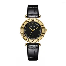 Wristwatches Formal Occasion Watch Stylish Ladies Quartz With Retro Style Dial Adjustable Imitation Leather Strap High For Office