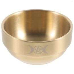 Bowls Sacrificial Bowl Pentagram For Worship Witch Decor Altar Adornment Utensil Stainless Steel