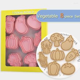 Baking Moulds 8 Pieces Vegetable Cookie Mould Eggplant Corn Radish Tomato Cutter Biscuit Moulds Tool Cake Decoration