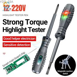 Current Metres 12-220V Word/cross Screwdrivers Neon Bulb Indicator Metre Electric Pen Insulated Electrician Highlight Pocket Tester Pen Tools 240320