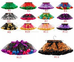 212 Years Baby Girls Tutus For Halloween Christmas Polka Dots Skeleton Goast Printed Dress Toddler Girl Holidays Tutu Skirts RRA33000871