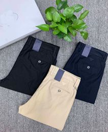 PAA Men's Pants Designer Luxury Pure Cotton High End Version of Business Casual Pants with Solid Colour 1:1 Custom Fabric Straight Leg Pants Black Khaki Blue 2024