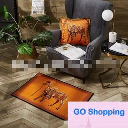 Luxury Embossed Fabric Printing Floor Mat Door Hallway and Living Room Decorations Carpet Mats Model Room Balcony Cushions