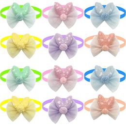 Dog Apparel 50/100pcs Dogs Bow Tie Fashion Cute Bulk Lace Pet Cat Bowties Collar Small Grooming Accessories For Pets