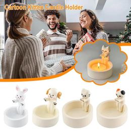 Candle Holders Cartoon Holder Cute Dog Home Gift Heat Decoration Resistant Candlestick Crafts E2v0