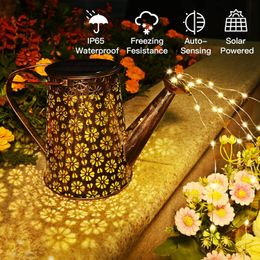 Solar Watering Can with Lights,solar Outdoor Garden Decor Waterproof Large Hanging Lantern Landscape Lights