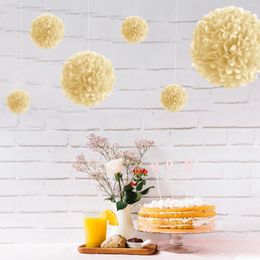 Party Decoration 1pcs Set 7.8inch White Paper Pom Balls Flower For Birthday Flowers Decorations