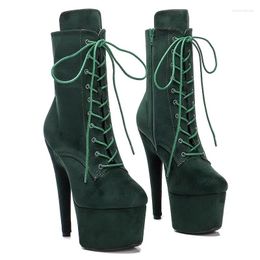 Dance Shoes Fashion Sexy Model Shows Suede Upper 17CM/7Inch /20CM Women's Platform Party High Heels Pole Boots 025