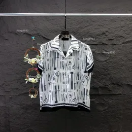 2024ss New men shirt spring and summer new Hoodies high grade cotton printing short sleeve round neck panel T-Shirt Size: m-l-xl-xxl-xxxl Color: black white 1-06327