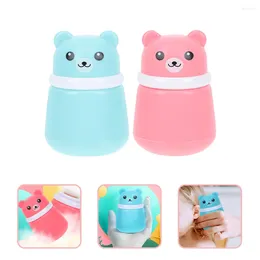 Makeup Sponges 2Pcs After- Bath Powder Puff Box Bear Shaped Empty Body Container Dispenser Case With For Home Travel