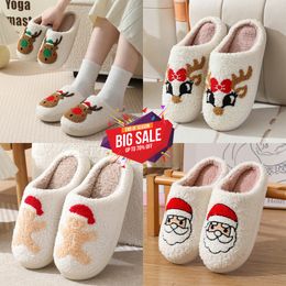 2024 Winter Men's and Women's Slippers Soft and Warm Indoor Cotton Slippers Vanyakyd Designer High Quality Fashion Cartoon Elk Flat Bottom Cotton Slippers GAI