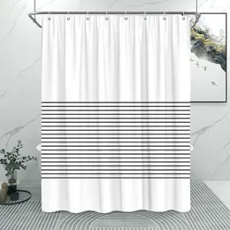 Shower Curtains Abstract Line Minimalist Curtain Washable Cloth Bath Fabric Rustic Striped Baths Farmhouse Bathroom Decor