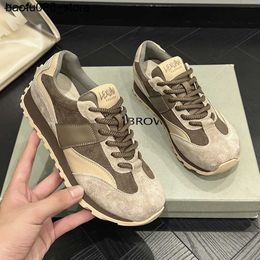 Casual Shoes 2024 Spring New Colored Thick Sole Sports Casual Running With Shallow Mouth Versatile And Comfortable Forrest Gump Shoes For Q240320