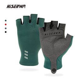 HISERWA Cycling Anti-slip Anti-Sweat Half Finger Gloves Men Women Breathable Anti-shock Sports Gloves Outdoor Fishing Bike Glove 240306