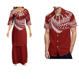 Party Dresses Samoan Necklace Custom Ula Nifo Polynesian Pattern Women's Dress Loose Large Size Long Casual Skirt Vintage Art Men's Shirt