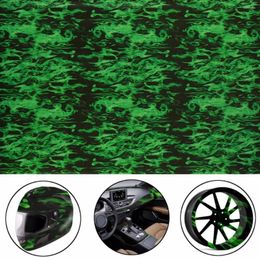 Window Stickers 0.5 1.5m Green Fire Hydrographic Water Transfer Film Hydro Dipping Print Car