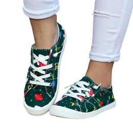 Walking Shoes Women Christmas Canvas Sneaker Skin-friendly And Breathable Gift For Birthday Year