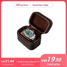 Cases San Martin Simple Leatherette Accessory Holder for Watch Gift High Quality Watch Holder Case Vintage Watch Boxes Storage Box