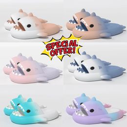 2024 Top Quality shoessandal Summer Shark Slippers Shark Slides Thick Soled Shoes Kids flat sandals Gradient Flip Flops GAI low price 36-45