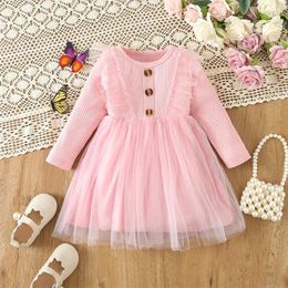 Girl Dresses Born Baby Girls Patchwork Tulle Dress Toddler Birthday Party Spring Autumn Casual Clothing Princess