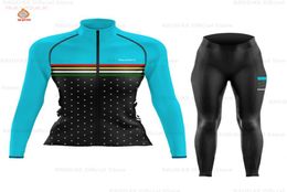 New Cycling Jersey Women Long Sleeve Zootekoi Winter Fleece Cycling Clothing MTB Bib Pants Set Blusas Mujer De Moda 20205814090