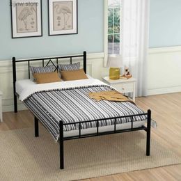 Other Bedding Supplies 14 inch double frame metal platform base with top plate feet easy to assemble springless black Y240320
