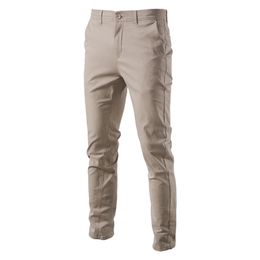 AIOPESON Pantaloni da uomo in cotone casual Colore solido Pantaloni da uomo slim fit Primavera Autunno Pantaloni da lavoro classici di alta qualità Uomo 240312