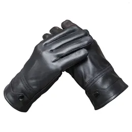 Cycling Gloves Men's Faux Wool Warm Thicken Leather Mitten Winter Christmas Gifts