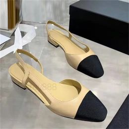 Designer Dress Shoes Ballet Flats Women Sandals Famous Designer Women Leather Shoes Wedding Leather Shoes Thick Heel Heels Patchwork Letter Bow Sizes 35-42