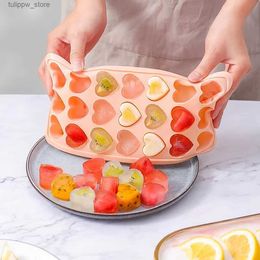 Ice Cream Tools Heart Ice Making Mould DIY Ice Maker Ice Cube Tray Silicone Ice Cube Tray Mould Food Grade Tray Ice Storage Box Kitchen Gadgets L240319