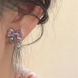 Stud Earrings Luxury Zircon Women Fashion Korean Silver Colour Pink Crystal Personality Earring Girl Party Wedding Jewellery Gifts