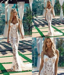 2019 Illusion Mermaid Wedding Dresses Sweetheart Appliqued Sweep Train Champagne Wedding Dress Custom Made Plus Size Bohemian Brid5718289
